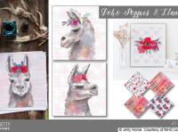 JET-3005b-Boho Poppies & Llamas